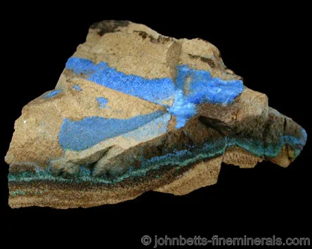 Cyanotrichite Veins in Matrix