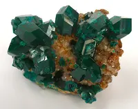 Dioptase on Calcite Matrix