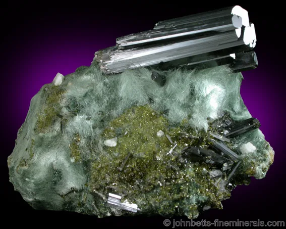 Lustrous Epidote on Matrix