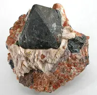 Franklinite Octahedron with Willemite