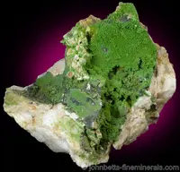 Green Mimetite on Barite