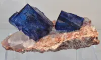 Blue Halite Crystals on Sylvite