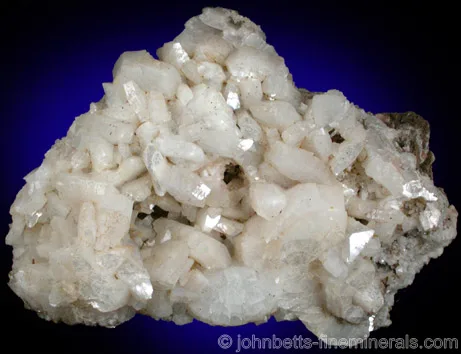 White Curved Heulandite Crystals