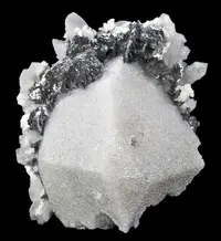 Loellingite with Scheelite on Calcite