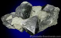 Magnetite Octahedrons on Matrix