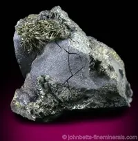 Millerite & Galena on Pyrite