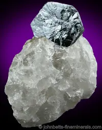 Hexagonal Molybdenite on Quartz