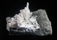 White Natrolite Spray on Matrix
