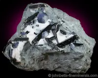 Neptunite with Benitoite and Natrolite
