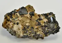 Black Pargasite Crystals with Diopside
