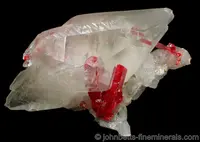Bright Realgar in Calcite