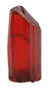 Transparent Prismatic Realgar Crystal