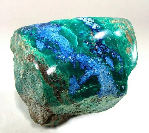 Polished Shattuckite with Malachite