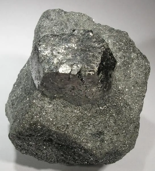 Skutterudite Crystal Atop Drusy Skutterudite