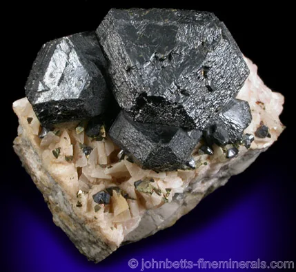 Large Black Sphalerite on Dolomite