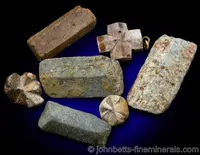Seven Various Staurolite Crystals
