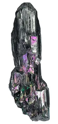 Elongated Iridescent Stephanite Crystal