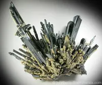 Stibnite Blades with Calcite