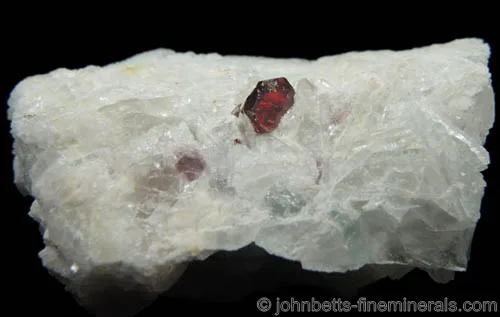 Transparent Tantalite on White Albite