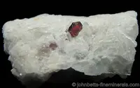 Transparent Tantalite on White Albite