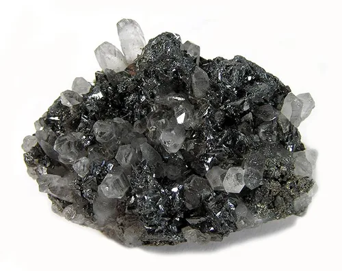 Small Tetrahedrite Crystals with Quartz