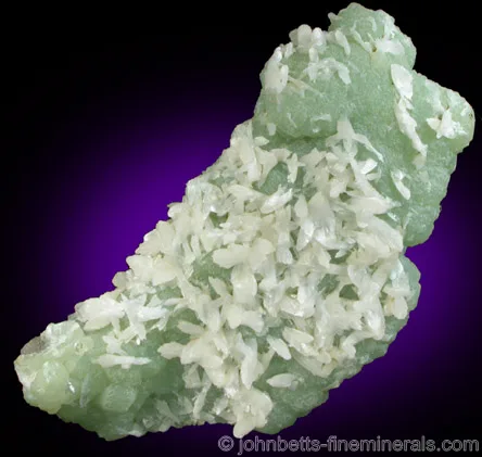 Thomsonite Crystals on Prehnite