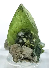 Pointed Green Titanite Crystal