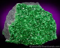 Uvarovite Crystals Coating Matrix