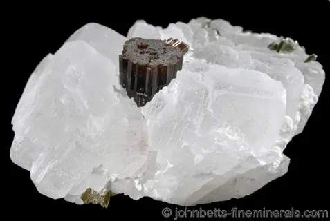 Vesuvianite Crystal in Calcite Matrix