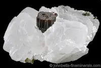 Vesuvianite Crystal in Calcite Matrix