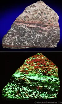 Willemite, Franklinite Veins in Calcite