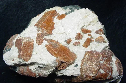 Willemite Crystals in Calcite