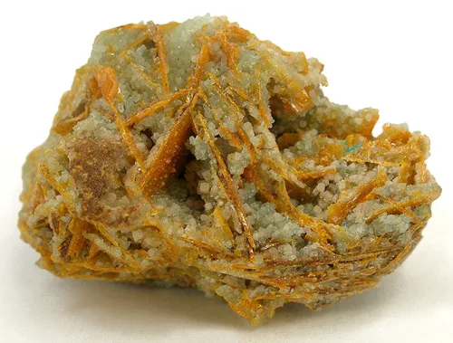 Blue Willemite and Wulfenite
